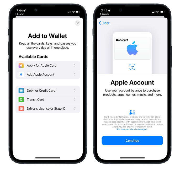 藤县苹果手机维修分享iOS 15.5钱包App如何添加 Apple 账户 